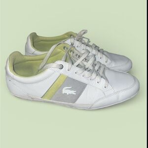 Lacoste White and Yellow Casual Shoes